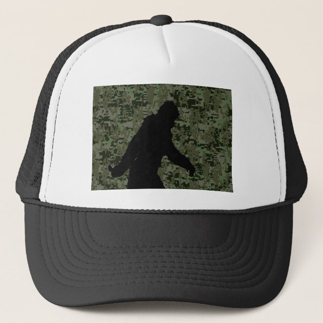 Casquette Silhouette Gone Squatchin sur Camouflage numérique (Devant)