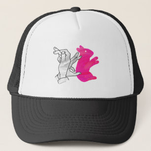 Casquette Silhouette main Rabbit rose
