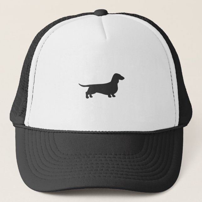 Casquette Silhouette noire de dachshund (Devant)