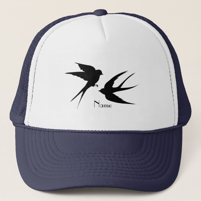 Casquette Silhouettes d'oiseaux hirondelles Thunder_Cove (Devant)
