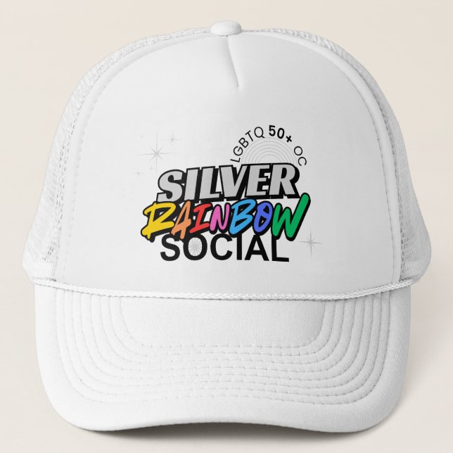 Casquette Silver Rainbow Social Baseball Hat (Devant)