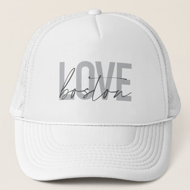 Casquette Simple, cool, moderne, design urbain Love Boston (Devant)