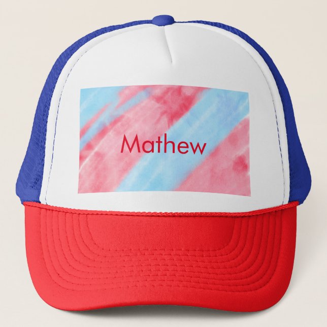 Casquette simple initial letter mongram add your name red b (Devant)