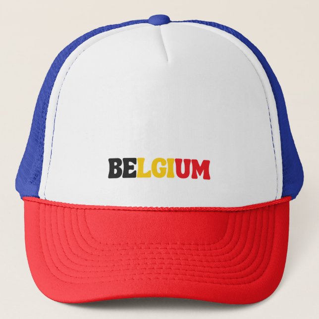 Casquette Simple Moderne Belgique National Drapeau Vêtements (Devant)