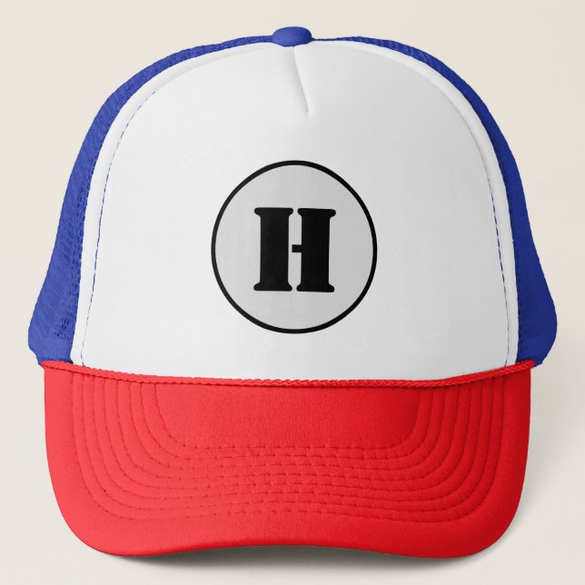 CASQUETTE SIMPLE MODERNE MODERNE MONOGRAM ÉLÉGANT CHIC STYLE (Devant)