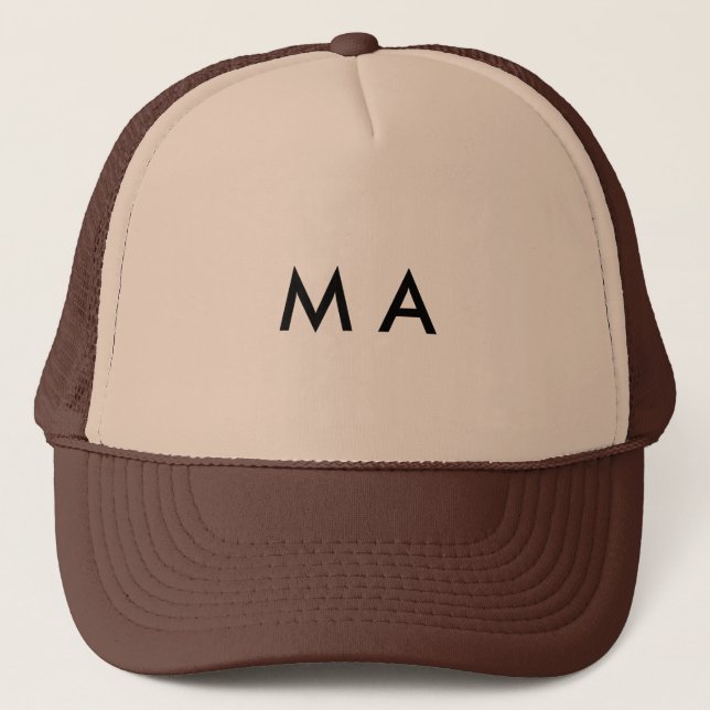 Casquette Simple monogramme ajouter votre nom lettre man min (Devant)
