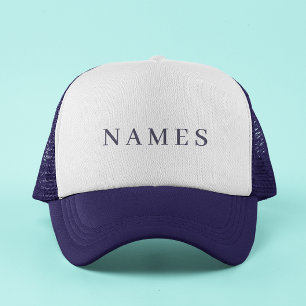Casquette Simple Navy Blue Custom Name Elegant Trucker