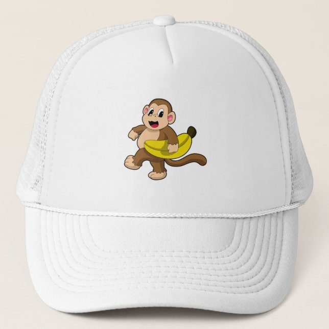 Casquette Singe à la course avec banane (Devant)
