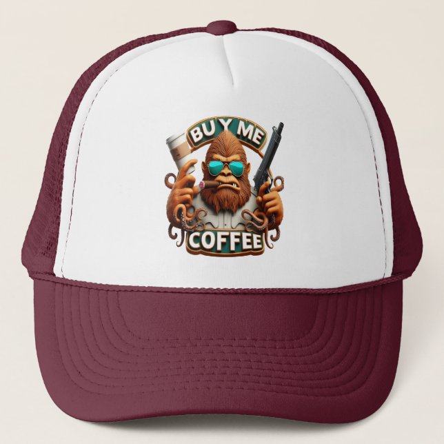 Casquette Singe Armé De Caféine Acheter Un Café (Devant)