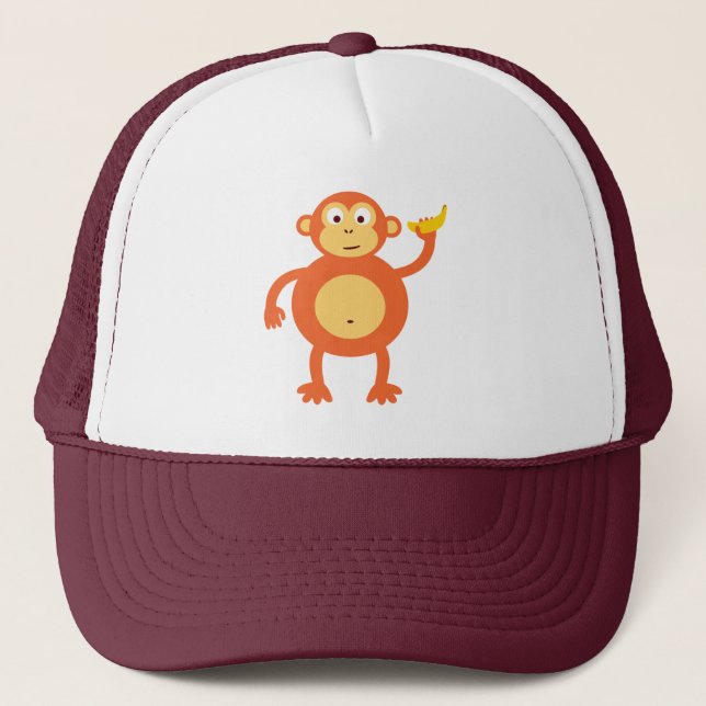 Casquette Singe orange (Devant)