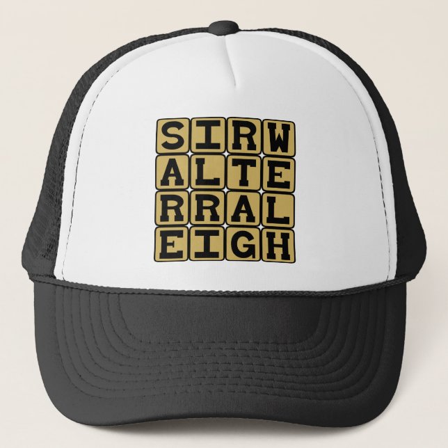 Casquette Sir Walter Raleigh, explorateur anglais (Devant)