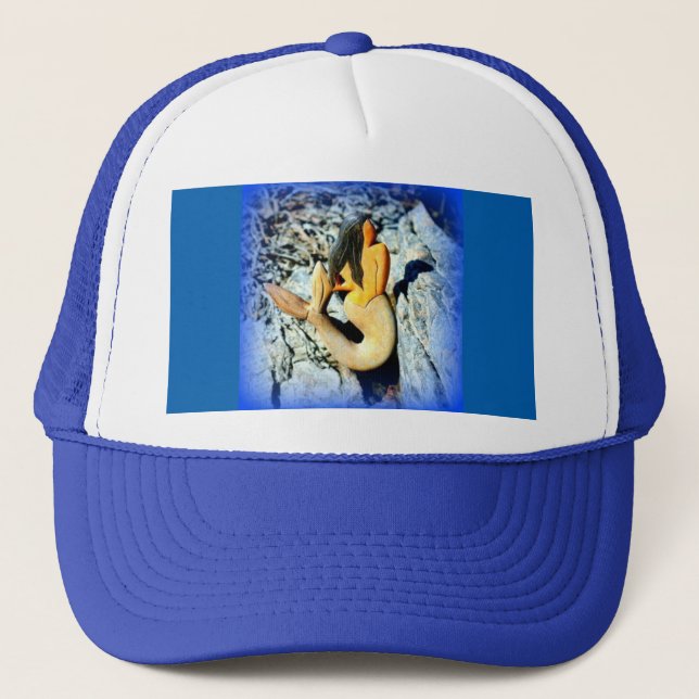 Casquette sirène à poil noir bleu (Devant)