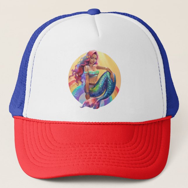 Casquette Sirène arc-en-ciel (Devant)