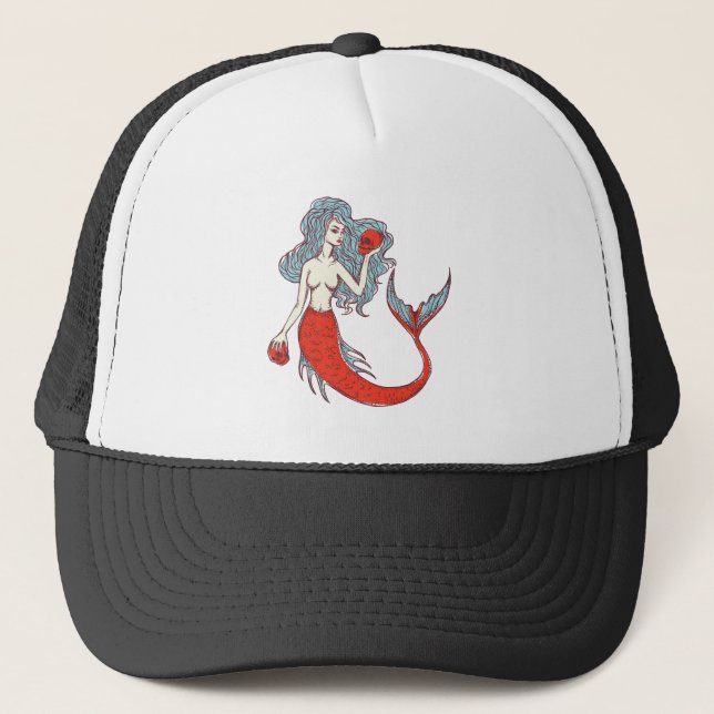 Casquette Sirène et crâne (Devant)