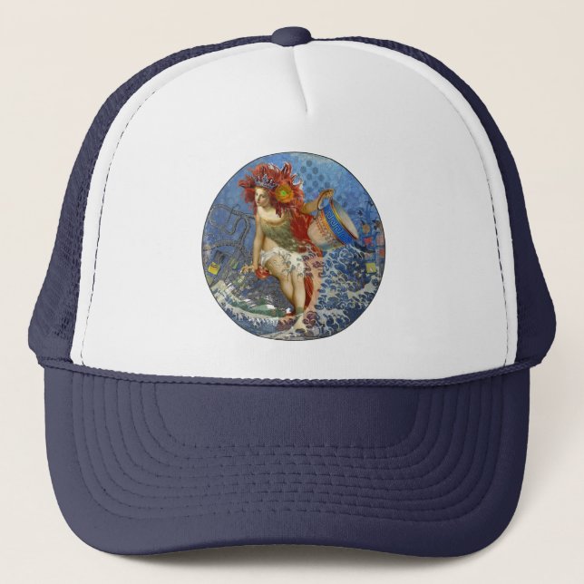Casquette Sirène gothique bleu Aquarius Art (Devant)