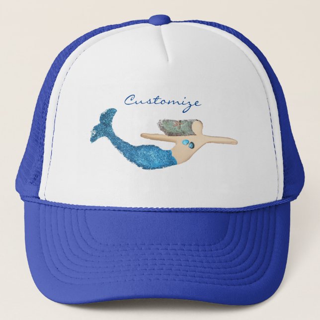 Casquette Sirène Queue Bleue Nageant Thunder_Cove (Devant)