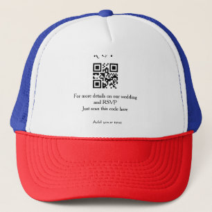 Casquette site web de mariage rsvp q r code ajouter nom text