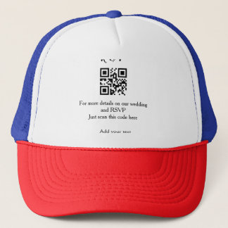 Casquette site web de mariage rsvp q r code ajouter nom text