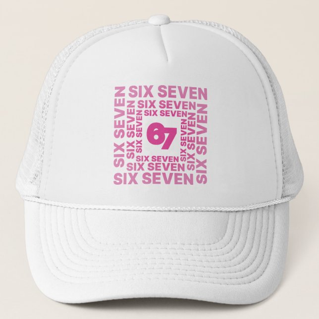 Casquette Six Seven 67 Graphique Rose  (Devant)