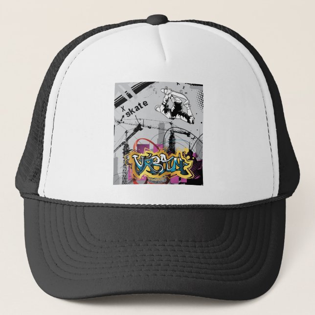 Casquette Skateboard Skateboarder SK8 Skate Graffiti (Devant)
