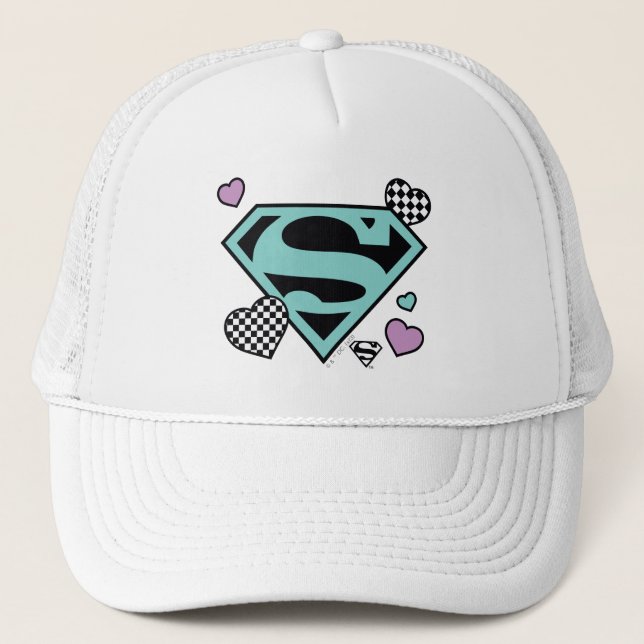 Casquette Skater Girl Supergirl Coeurs S-Shield (Devant)