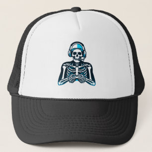 Casquette Skeleton Gamer Crâne - contrôleur de casque de jeu