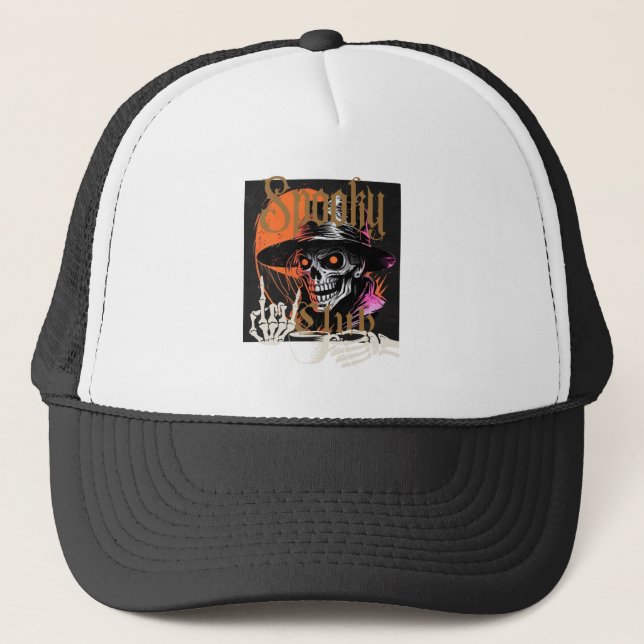 Casquette Skeleton Man Enjoying Coffee (Devant)