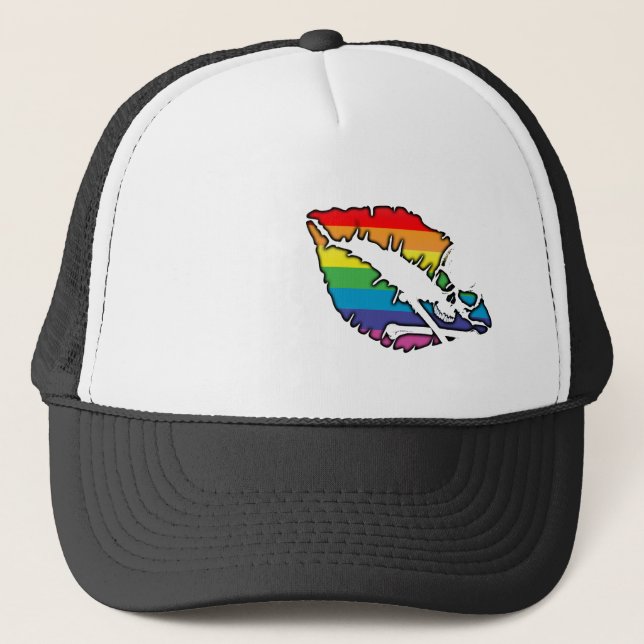 Casquette skullz et lèvres. (Devant)