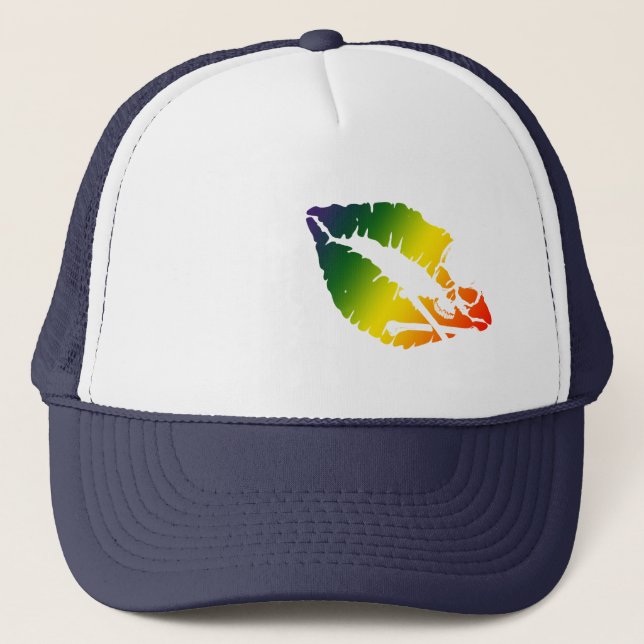 Casquette skullz et lèvres. (Devant)