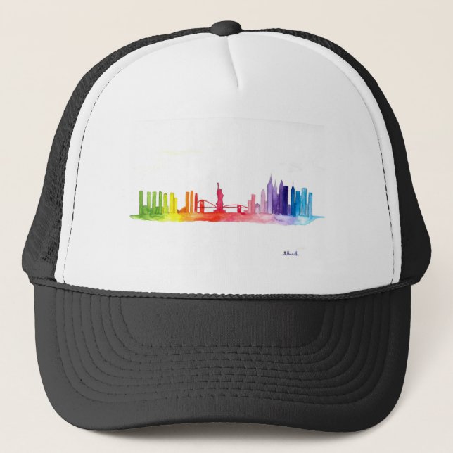 Casquette Skyline New York Rainbow NYC Colorful USA (Devant)