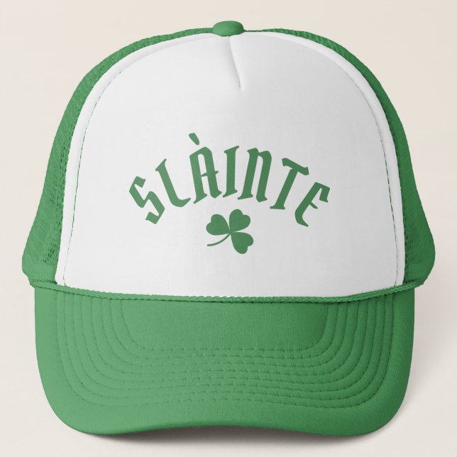 Casquette SLÀINTE Funny Irish St. Patrick's Day Clover vert (Devant)