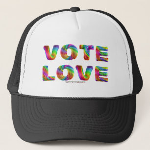 Casquette SlipperyJoe vote amour égalité fourrure arc-en-cie