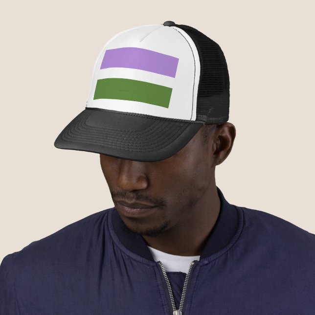 Casquette SlipperyJoe's Genderqueer Pride Couleurs du drapea (En situation)