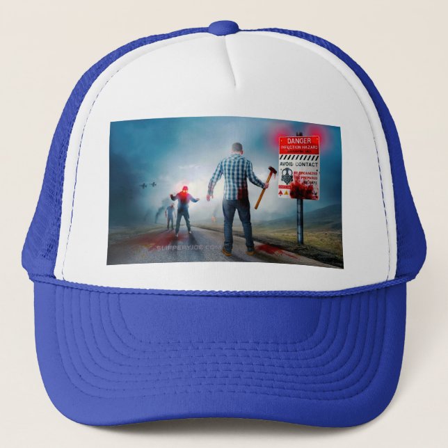 Casquette SlipperyJoe's heureux Halloween yeux brillants zom (Devant)