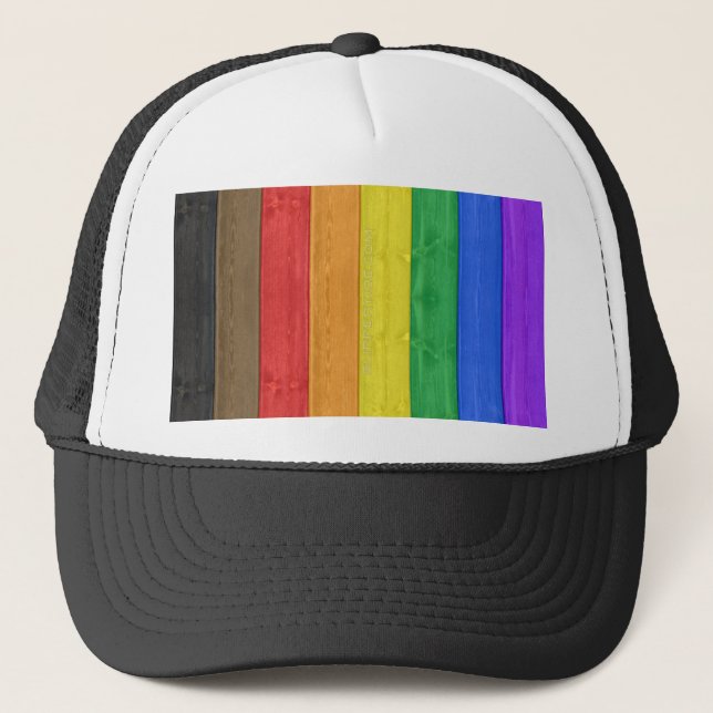 Casquette SlipperyJoe's inclusive gay pride drapeau en bois  (Devant)