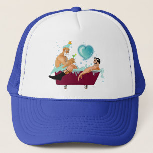 Casquette SlipperyJoe's two gay men love cartoon bathtub soa