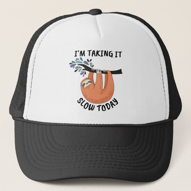 Casquette Sloth Je prends ça lentement aujourd'hui (Devant)