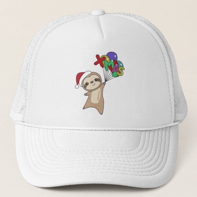 Casquette Sloth Noël Neige Hiver Animaux Fentes (Devant)
