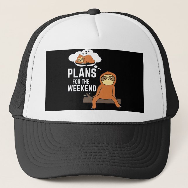 Casquette Sloth Plans Pour Le Week-End (Devant)