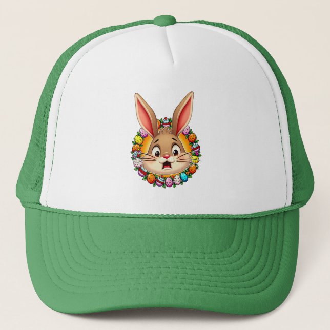 Casquette Smiling Easter Bunny – Floral Frame boné (Devant)