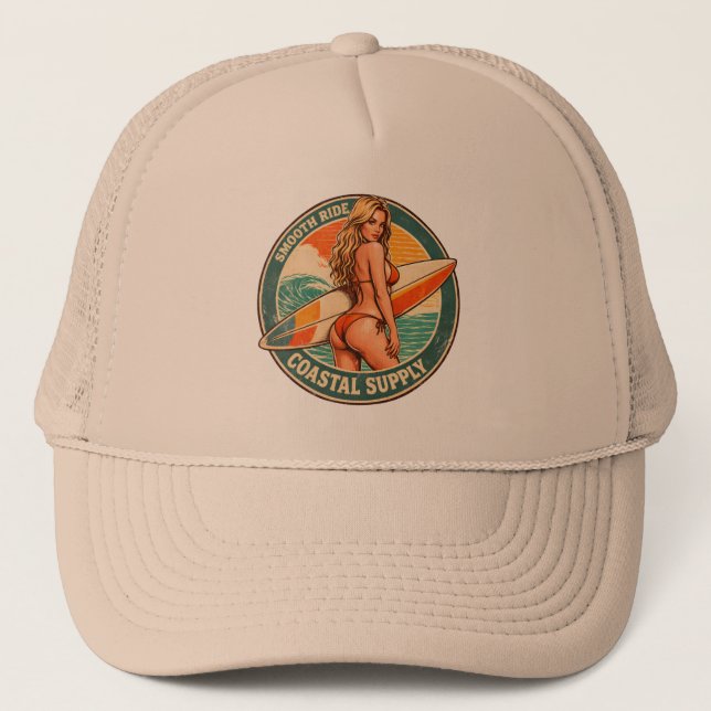 Casquette Smooth Ride Coastal Supply | Graphisme Pin-up Surf (Devant)