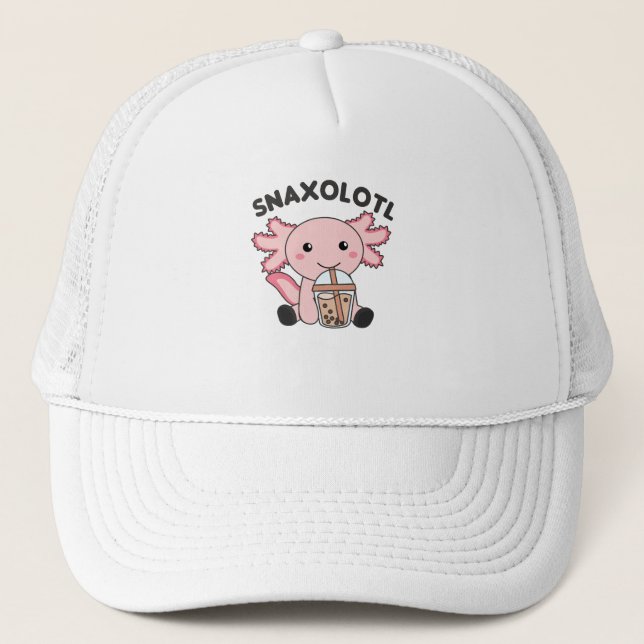Casquette Snaxolotl Axolotl Amateurs de thé à bulles Animaux (Devant)