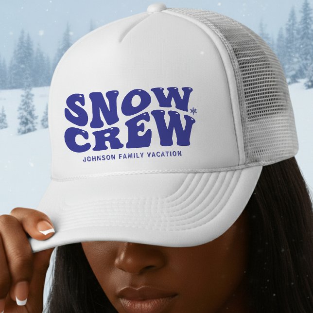 Casquette Snow Crew Winter Family Vacation Trip Blue (Snow Crew Winter Family Vacation Trip Blue Trucker Hat
)