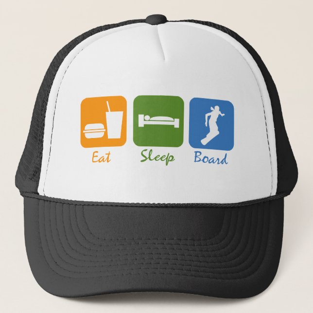 Casquette SnowBoardChick mangent le conseil de sommeil (Devant)