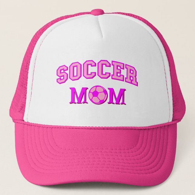 Casquette Soccer Maman Dessin Et Texte Tout Rose (Devant)