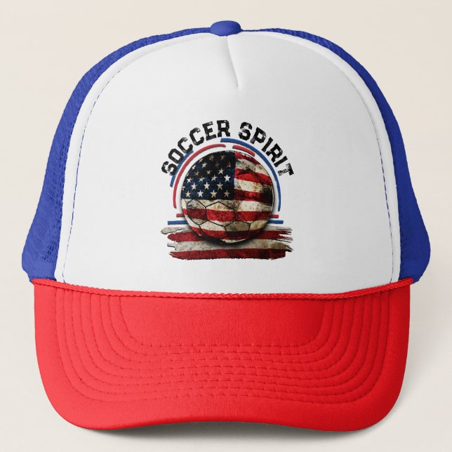 Casquette Soccer Spirit USA, drapeau américain (Devant)