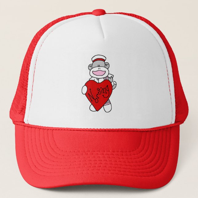 Casquette Sock Monkey I Love Nursing T-shirts et cadeaux (Devant)