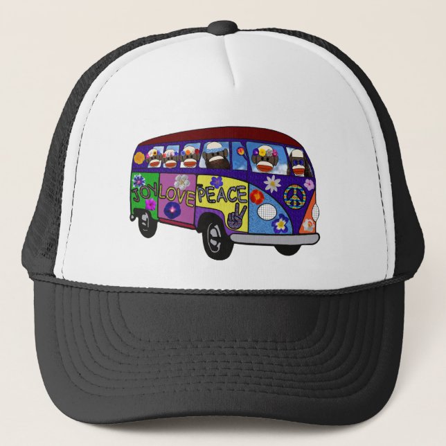 Casquette Sock Monkey Peace Bus  (Devant)