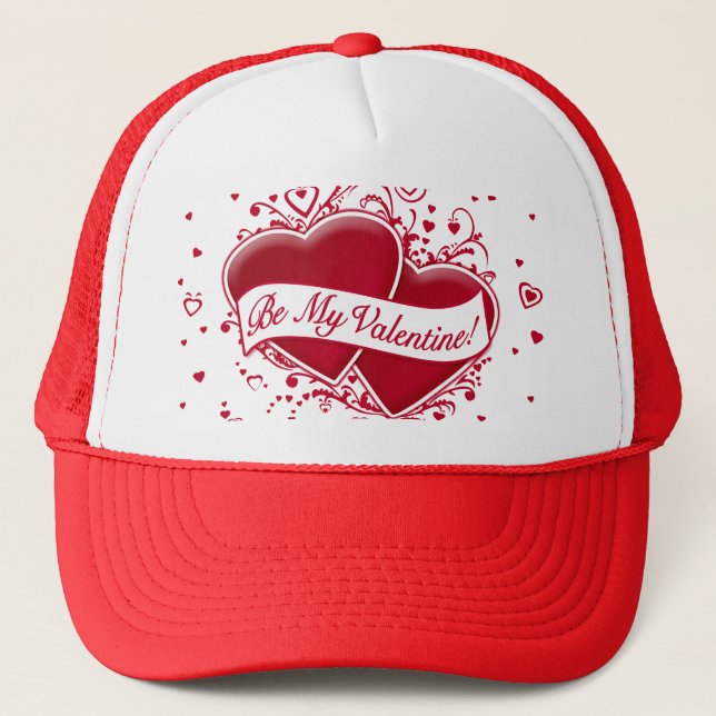 Casquette Sois Ma Saint-Valentin ! Cœurs rouges (Devant)