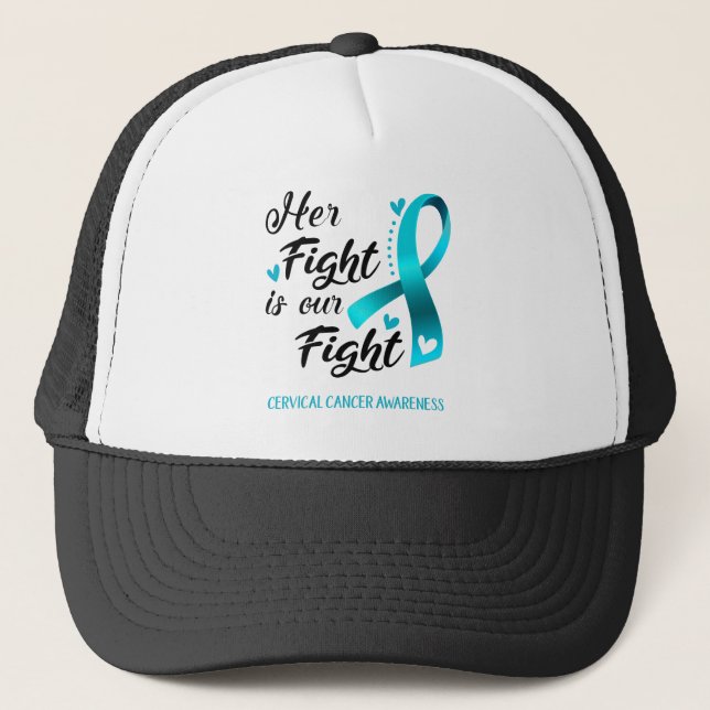 Casquette Son combat est notre lutte contre le cancer du col (Devant)
